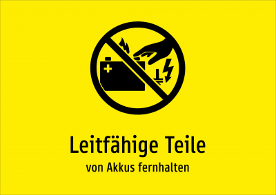 Leitfähige Teile - von Akkus fernhalten