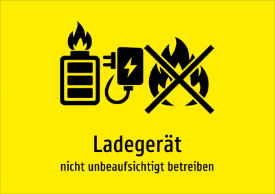 Ladegerät - nicht unbeaufsichtigt betreiben