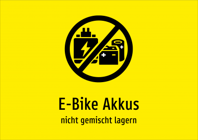 E-Bike Akkus - nicht gemischt lagern