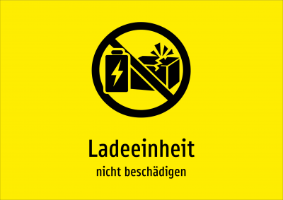 Ladeeinheit - nicht beschädigen