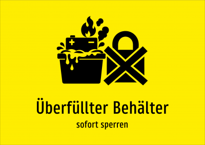 Überfüllter Behälter - sofort sperren