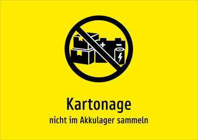 Kartonage - nicht im Akkulager sammeln