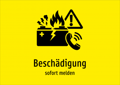 Beschädigung - sofort melden