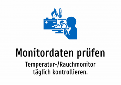 Monitordaten prüfen - Temperatur-/Rauchmonitor täglich kontrollieren.