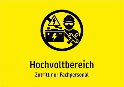 Hochvoltbereich - Zutritt nur Fachpersonal