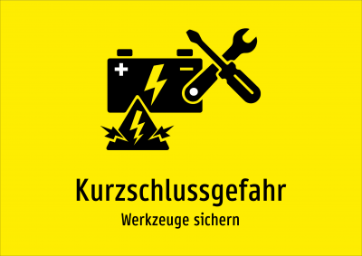 Kurzschlussgefahr - Werkzeuge sichern