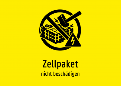 Zellpaket - nicht beschädigen