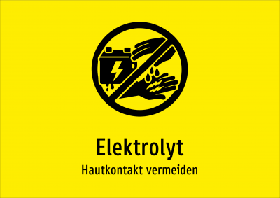 Elektrolyt - Hautkontakt vermeiden