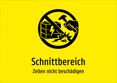 Schnittbereich - Zellen nicht beschädigen