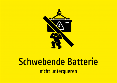 Schwebende Batterie - nicht unterqueren