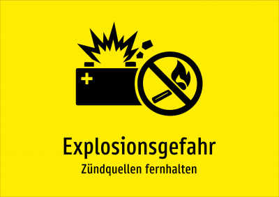 Explosionsgefahr - Zündquellen fernhalten