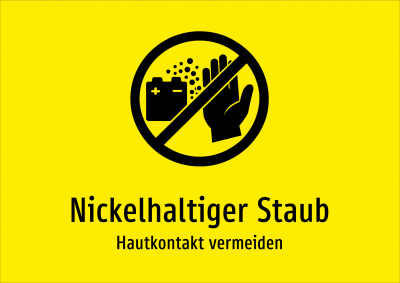 Nickelhaltiger Staub - Hautkontakt vermeiden