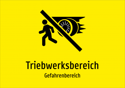 Triebwerksbereich - Gefahrenbereich