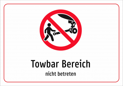 Towbar Bereich - nicht betreten
