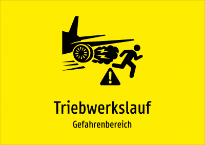 Triebwerkslauf - Gefahrenbereich