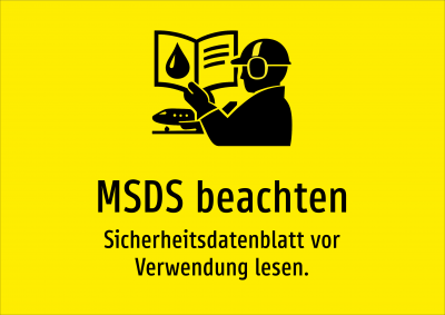 MSDS beachten - Sicherheitsdatenblatt vor Verwendung lesen.