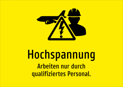 Hochspannung - Arbeiten nur durch qualifiziertes Personal.