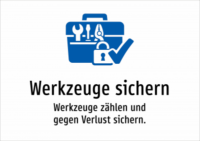 Werkzeuge sichern - Werkzeuge zählen und gegen Verlust sichern.