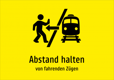 Abstand halten - von fahrenden Zügen