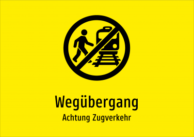 Wegübergang - Achtung Zugverkehr
