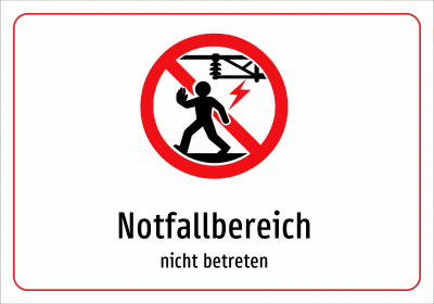Notfallbereich - nicht betreten