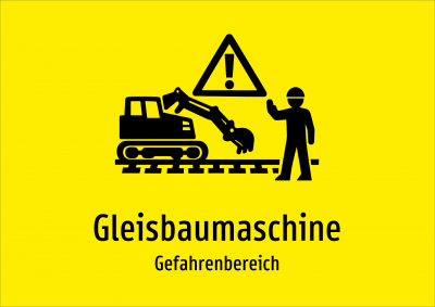 Gleisbaumaschine - Gefahrenbereich