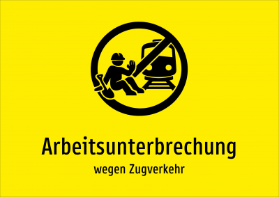 Arbeitsunterbrechung - wegen Zugverkehr