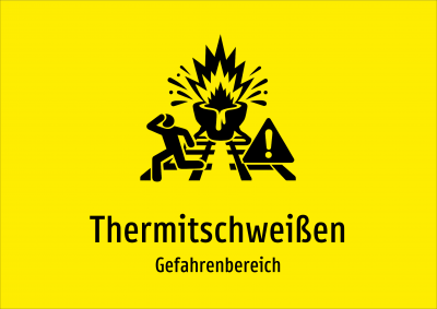 Thermitschweißen - Gefahrenbereich