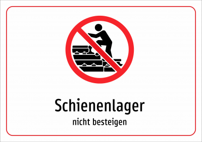 Schienenlager - nicht besteigen