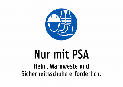 Nur mit PSA - Helm, Warnweste und Sicherheitsschuhe erforderlich.