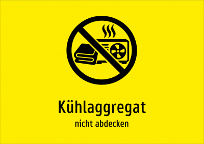 Kühlaggregat - nicht abdecken