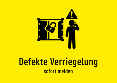 Defekte Verriegelung - sofort melden