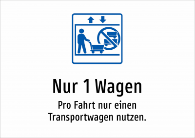 Nur 1 Wagen - Pro Fahrt nur einen Transportwagen nutzen.