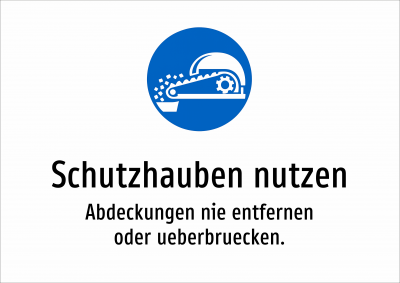 Schutzhauben nutzen - Abdeckungen nie entfernen oder ueberbruecken.