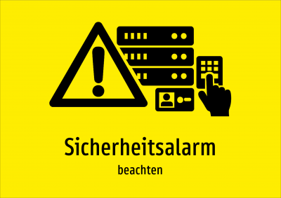 Sicherheitsalarm - beachten