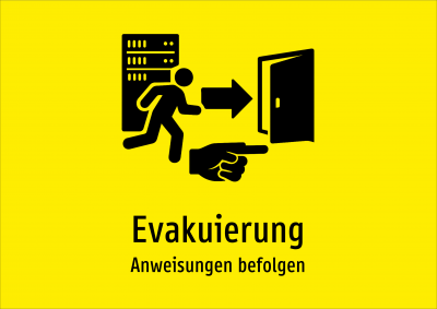 Evakuierung - Anweisungen befolgen