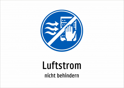 Luftstrom - nicht behindern