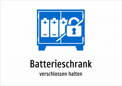 Batterieschrank - verschlossen halten