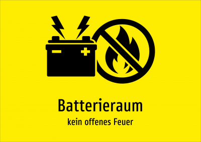 Batterieraum - kein offenes Feuer