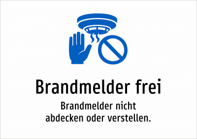 Brandmelder frei - Brandmelder nicht abdecken oder verstellen.