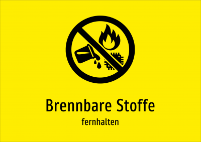 Brennbare Stoffe - fernhalten