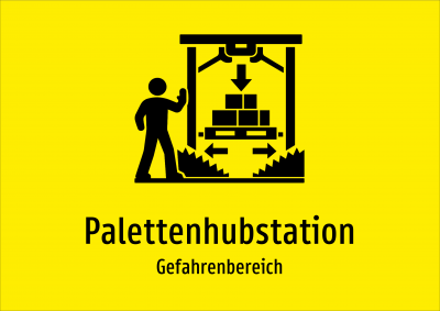 Palettenhubstation - Gefahrenbereich