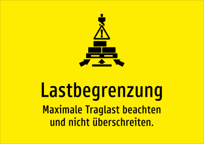 Lastbegrenzung - Maximale Traglast beachten und nicht überschreiten.