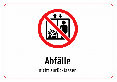 Abfälle - nicht zurücklassen
