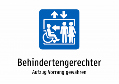 Behindertengerechter - Aufzug Vorrang gewähren