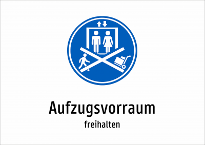 Aufzugsvorraum - freihalten