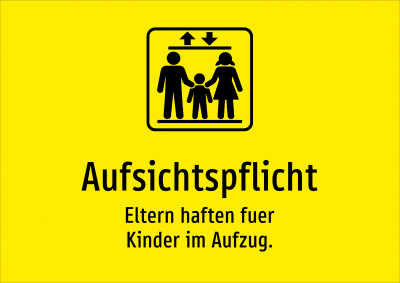 Aufsichtspflicht - Eltern haften fuer Kinder im Aufzug.