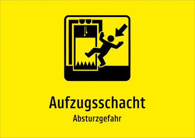 Aufzugsschacht - Absturzgefahr
