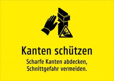 Kanten schützen - Scharfe Kanten abdecken, Schnittgefahr vermeiden.
