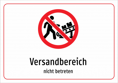 Versandbereich - nicht betreten